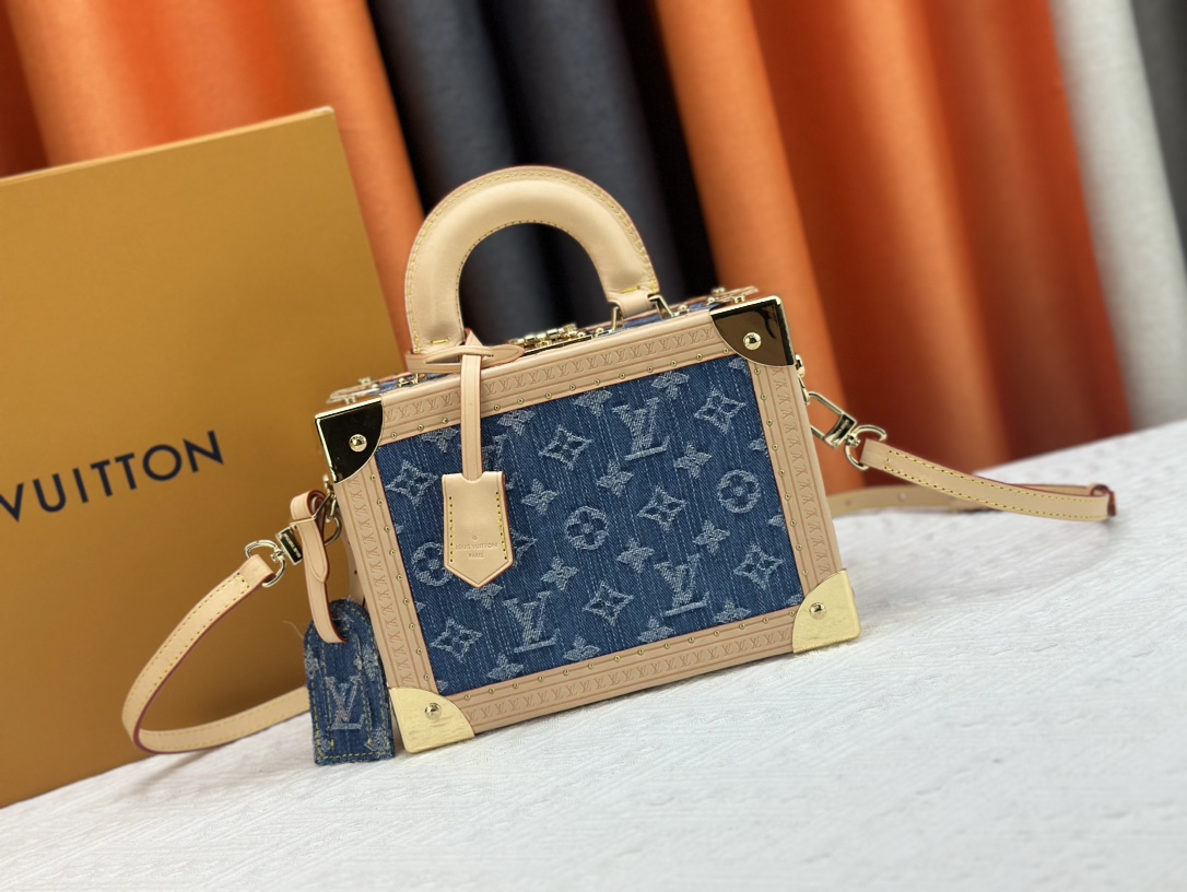 Louis Vuitton PETITE VALISE DENIM BLEU Petite Valise M24161 Shoulder Bag Handbag