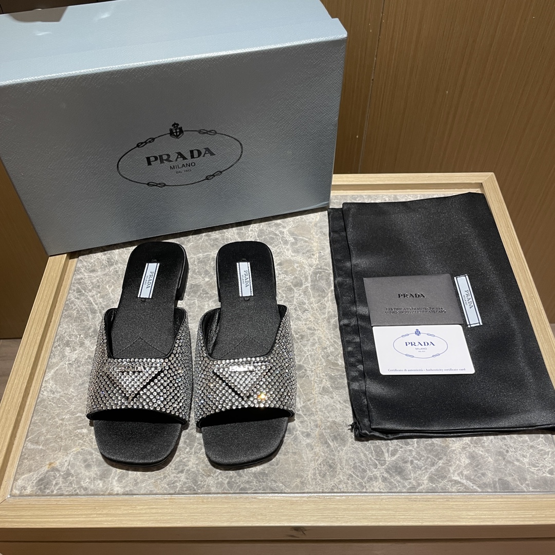 Prada shoes diamond flat bottom 1.5CM sandal 005