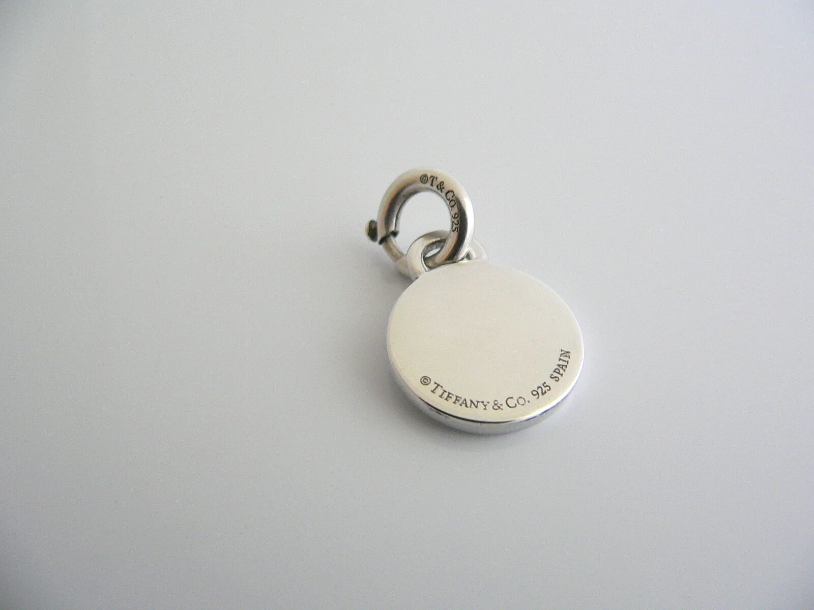 Tiffany & Co Silver 1837 Circle White Enamel Charm Pendant 4 Necklace Bracelet