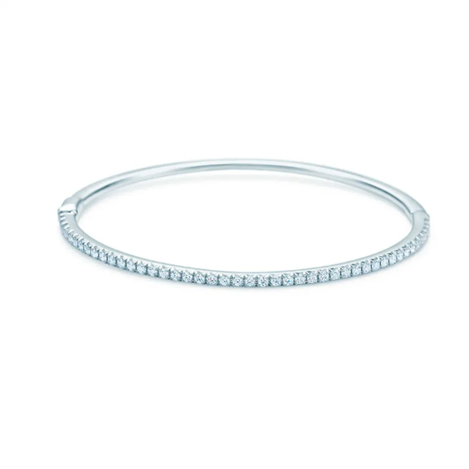 Tiffany Metro Hinged Bangle Sterling Silver Diamonds Jewelry Online Shop