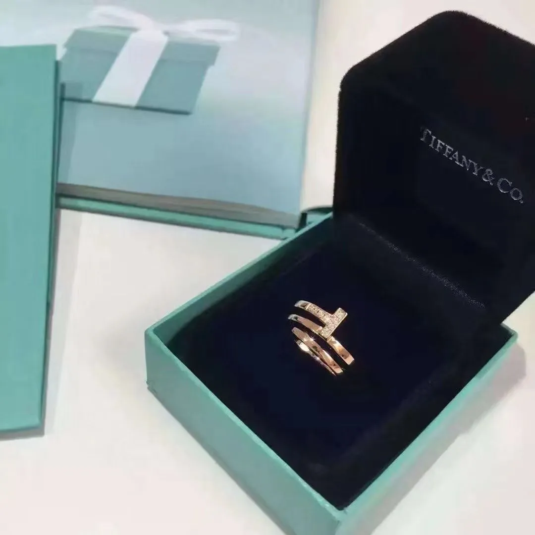 Tiffany Unique Model Tiffany T Rose Gold Square Wrap Ring Luxury Replicated
