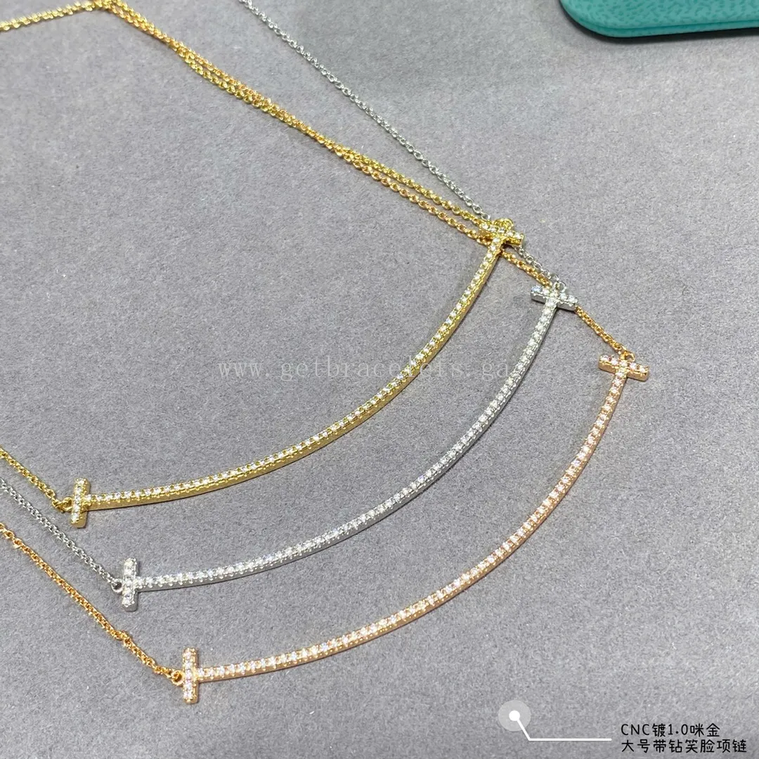 Tiffany T Large Smile Pendant With Diamonds Yellow Gold/Rose Gold/White Gold
