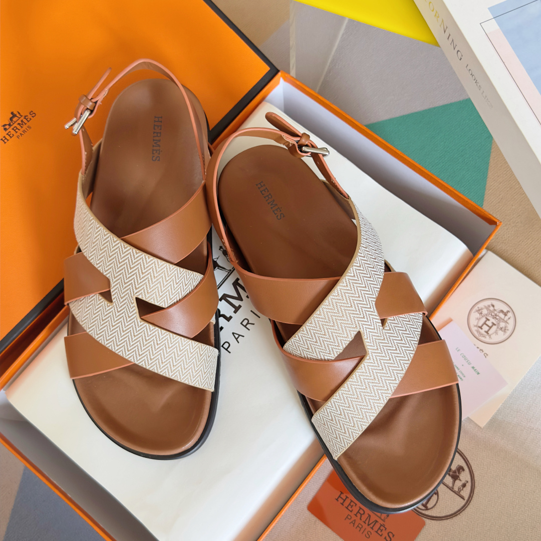 Hermes Shoes Kazimir series couple sandals