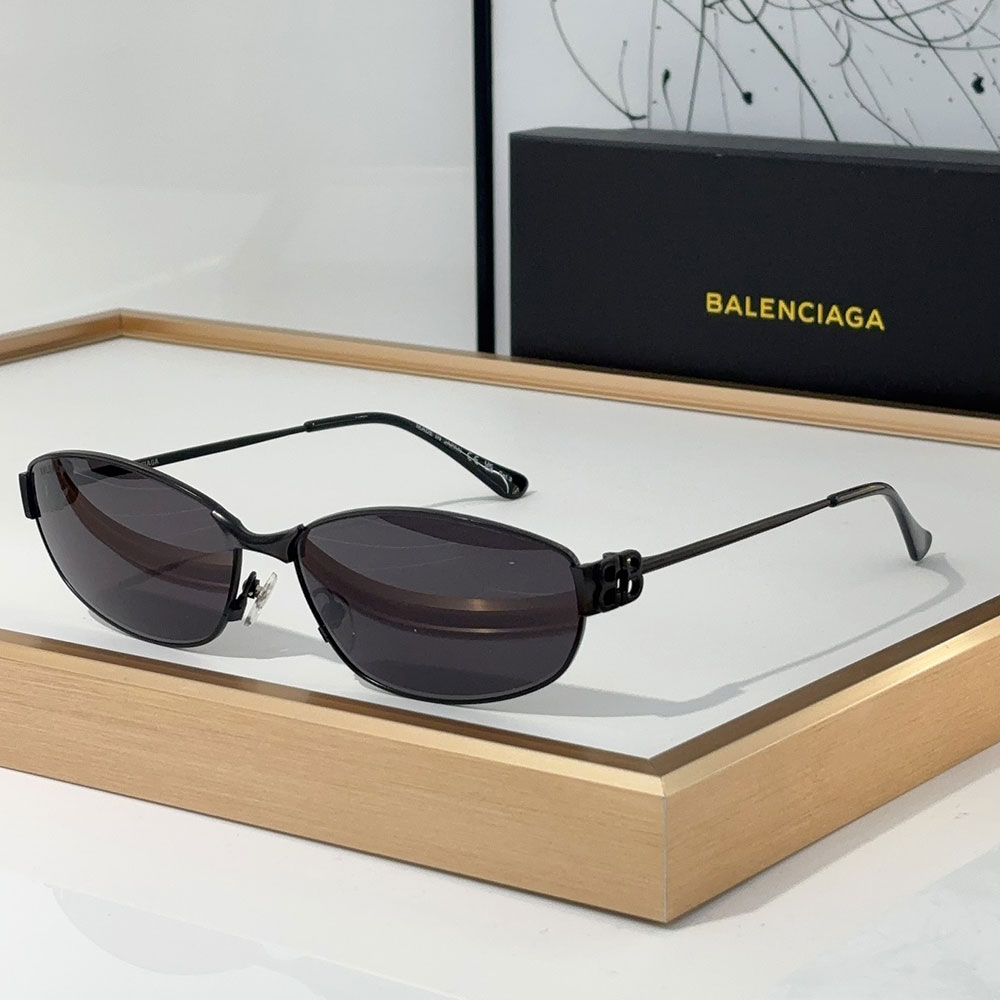 Balenciaga Metal Mirror leg hollowed Out B Letter Logo sunglasses Top quality （Replica）
