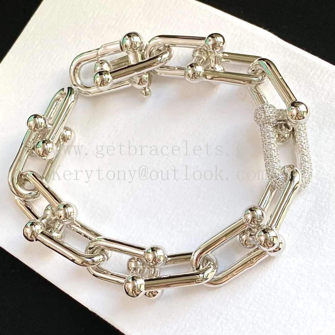 Tiffany HardWear Large Link Bracelet in Yellow Gold/White Gold/Rose Gold with Diamonds