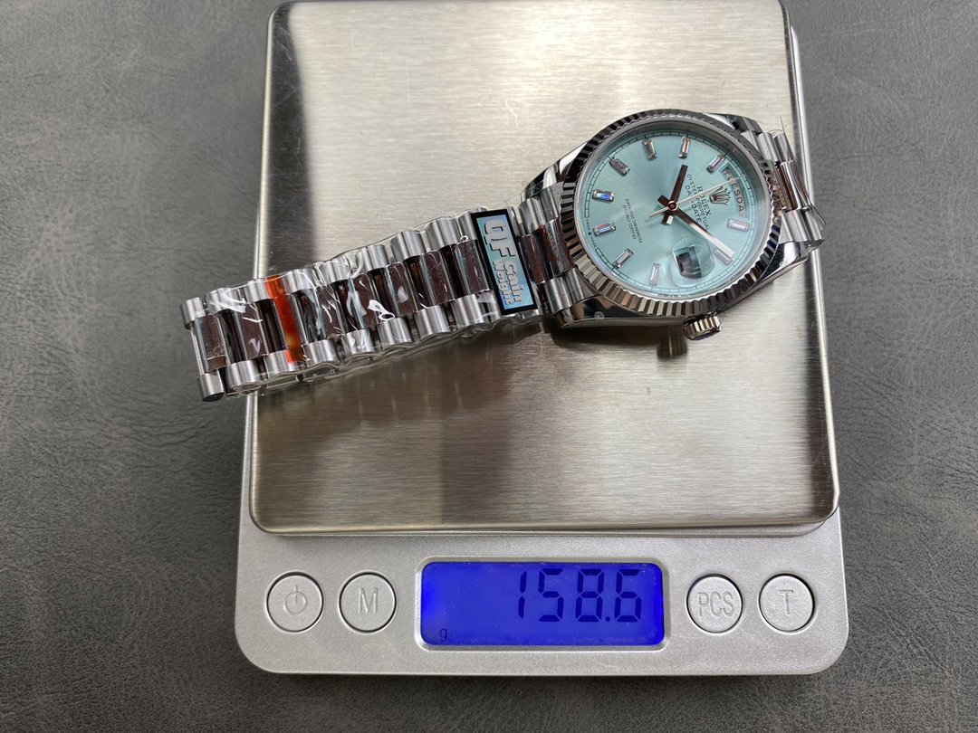 Rolex Day Date 36 Fluted Bezel Platinum Bracelet 128236 0009