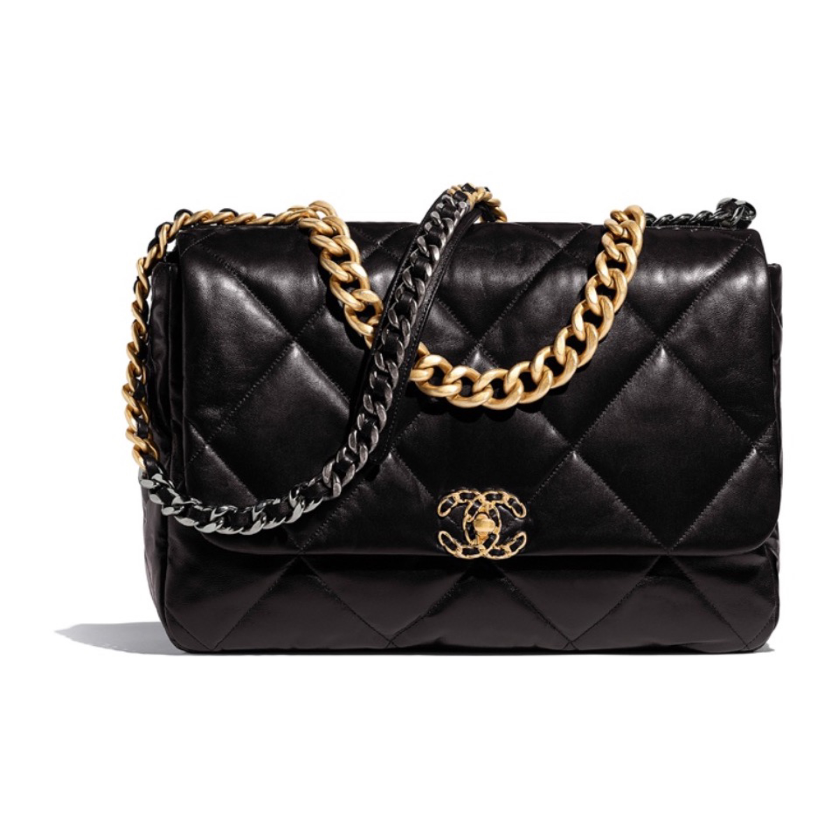 Chanel 19bag Lambskin Gold Buckle Shoulder Crossbody Bag (Replica）
