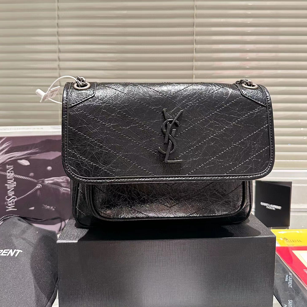 SAINT LAURENT Niki Baby In Vintage Leather Shoulder Bag(Replica)