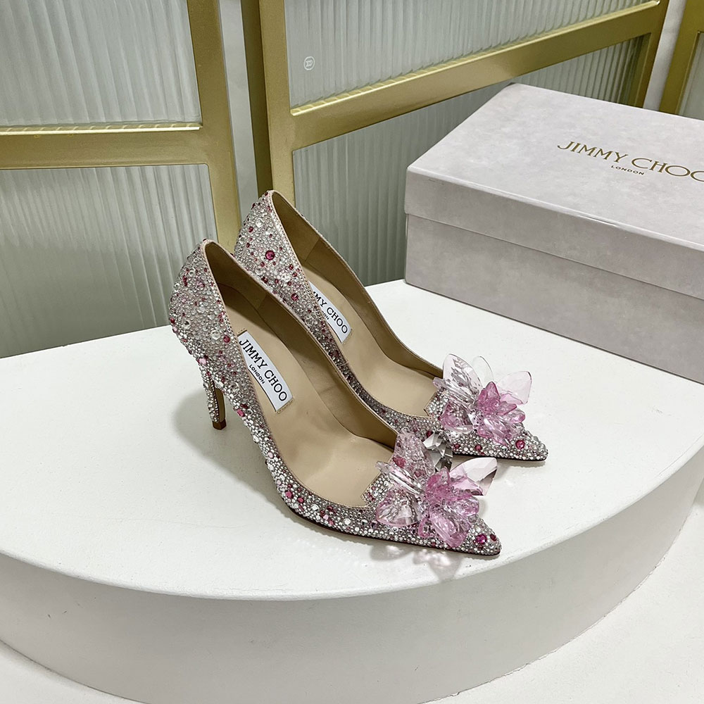 Jimmy Choo Allure Crystal Point Slide Sandal (Replica)
