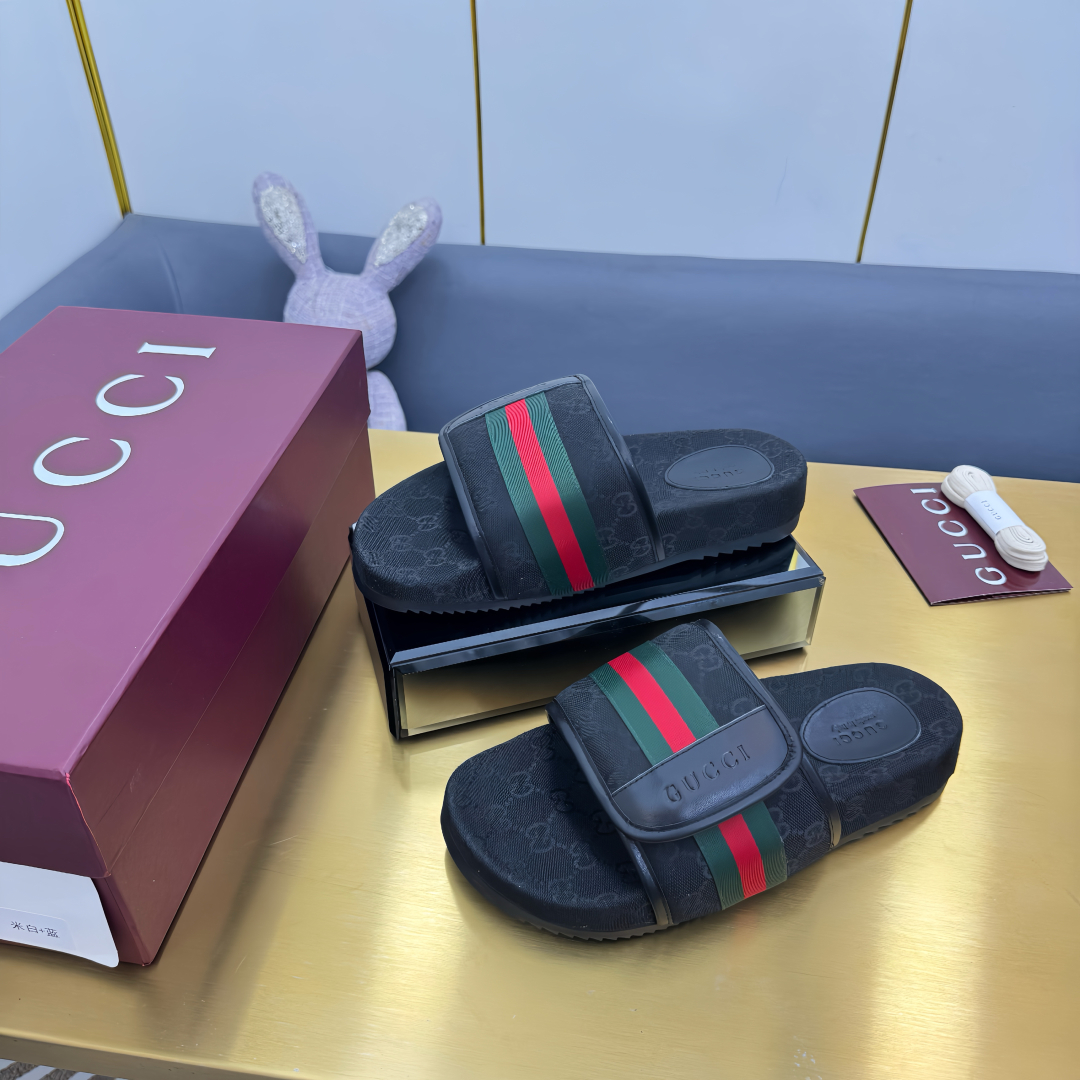 Gucci Shoes Double GG embroidered couple slippers