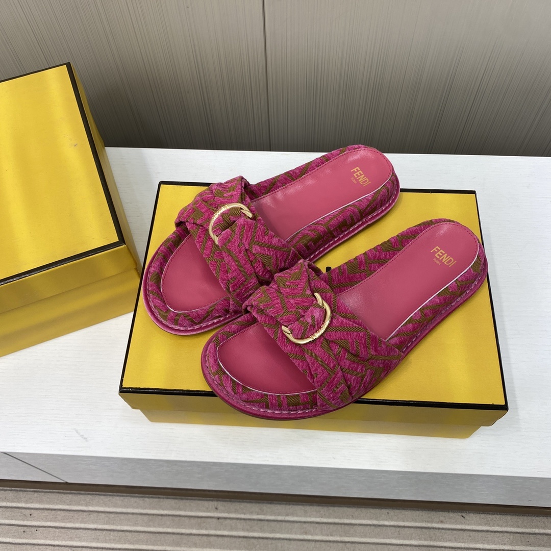Fendi Shoes feel Reading FF slippers for couples
