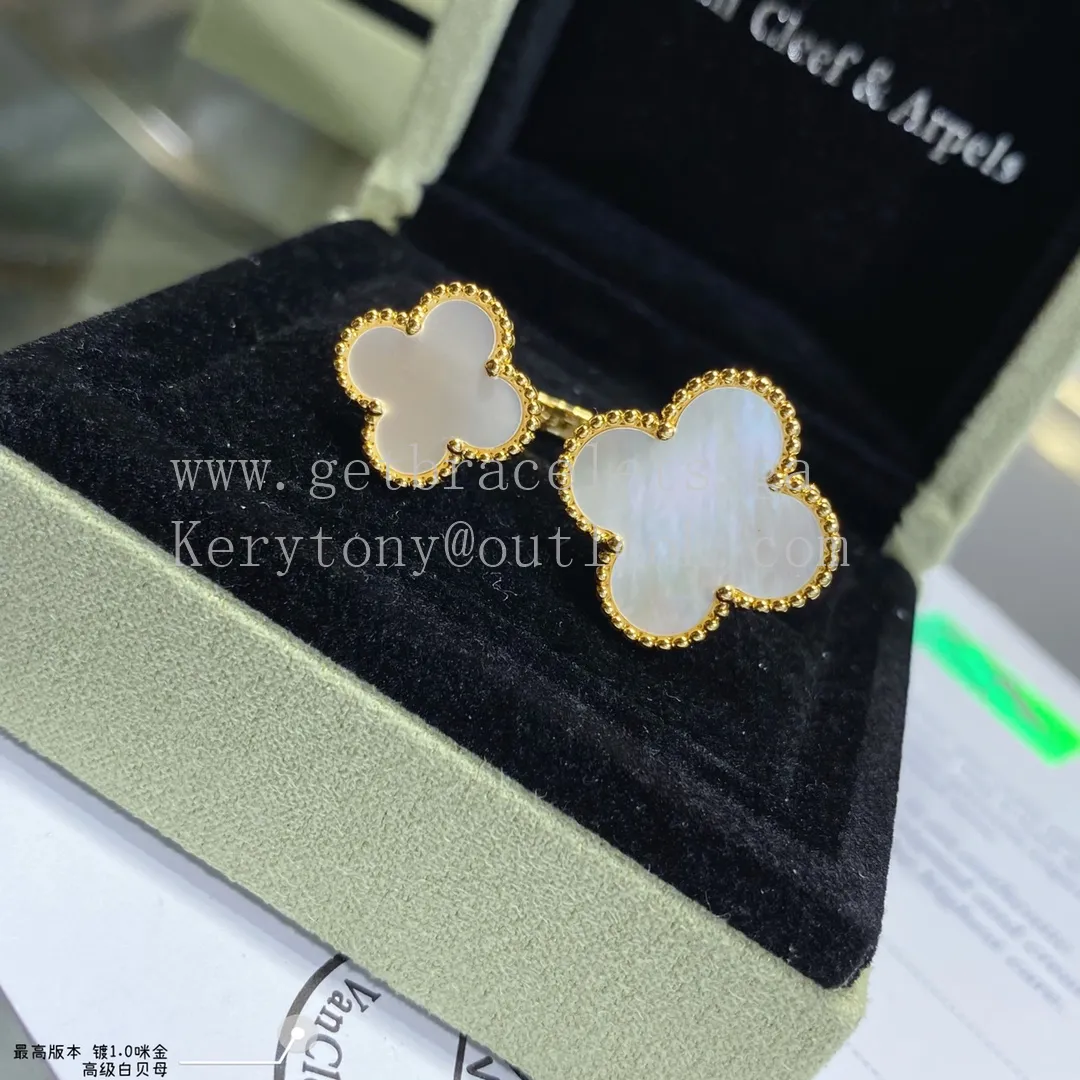 Van Cleef Arpels Magic Alhambra Between the Finger Ring Yellow Gold and White Gold