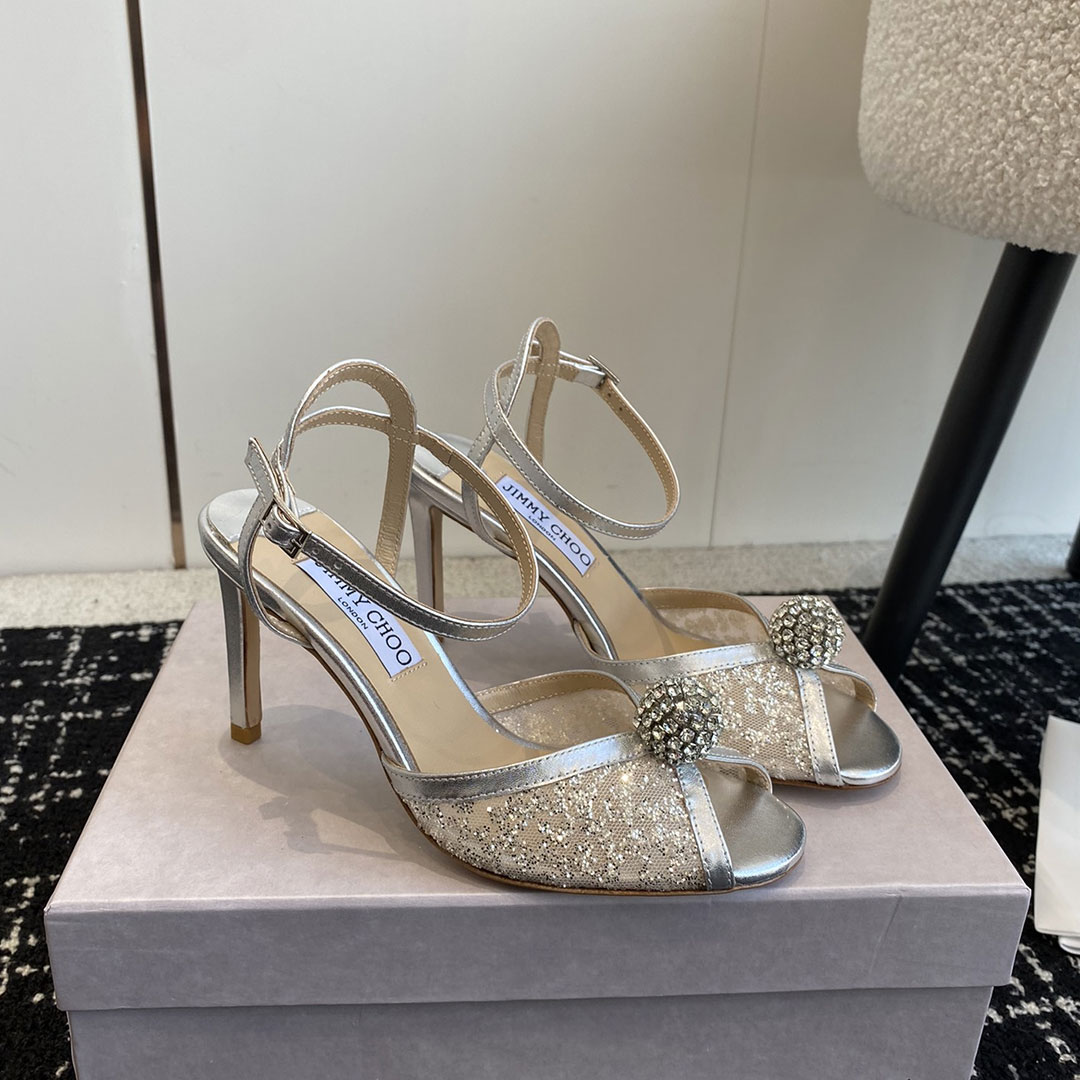 Jimmy Choo Sacora Leather Slingshot Fashion Buckle Slide Sandal (Replica)