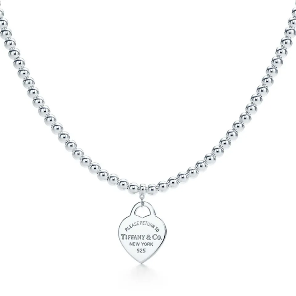 Copy Tiffany Replica Bead Chain Necklace Heart Fine Jewelry GRP03891