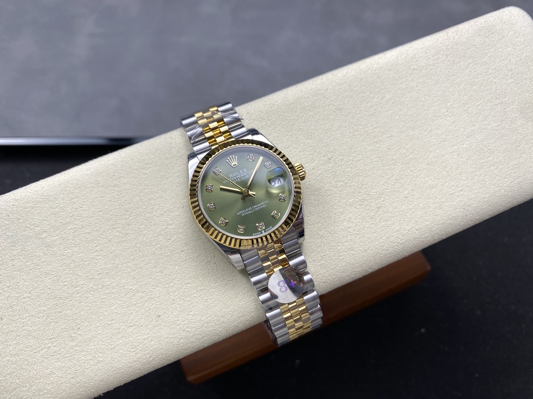 Rolex Datejust 31mm Stainless Steel and Yellow Gold 278273 0003 Green Jubilee