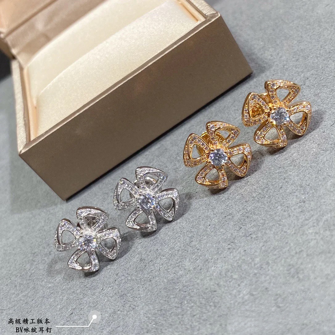 Bvlgari FIOREVER EARRINGS, Rose Gold & White Gold
