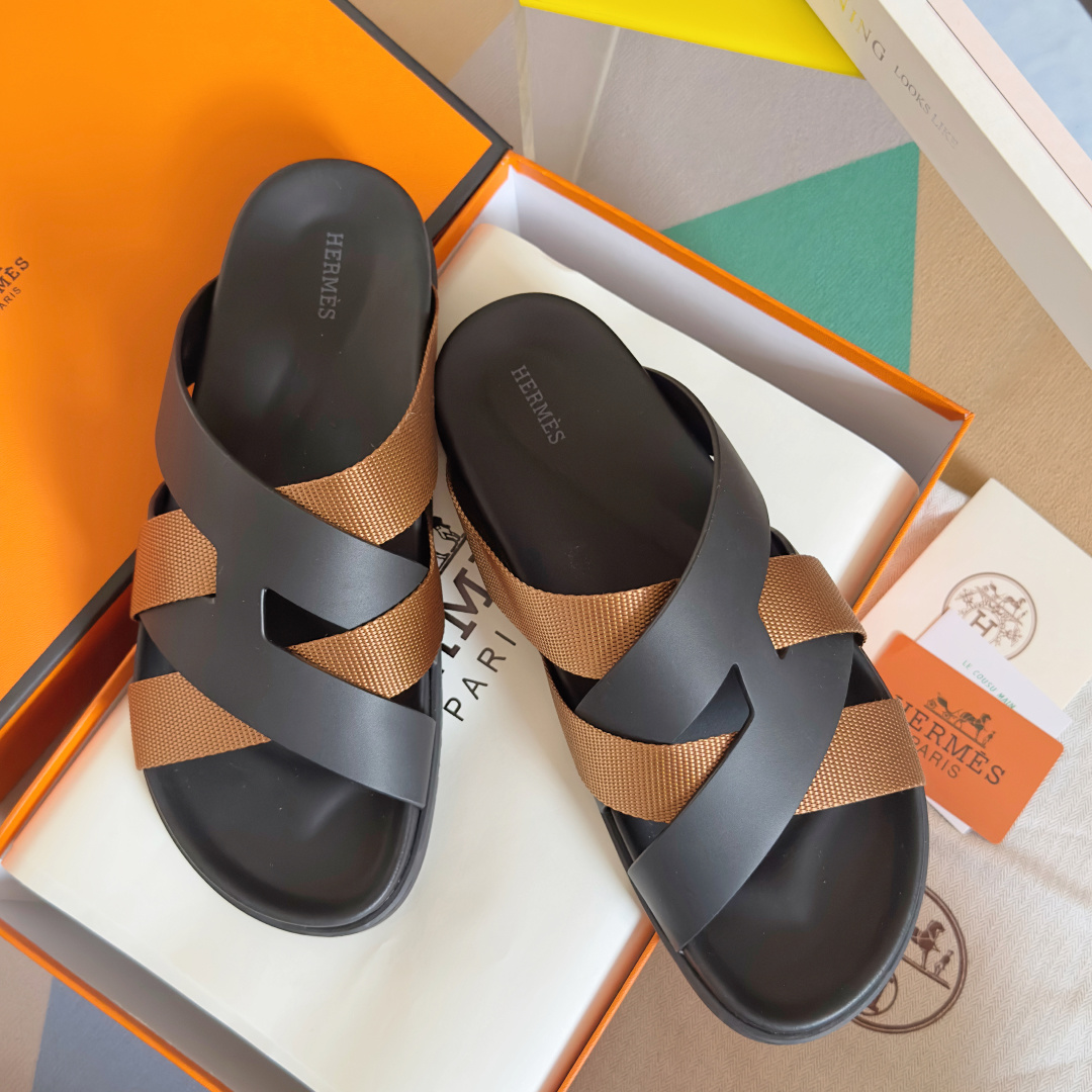 Hermes Shoes Kazimir series couple slippers