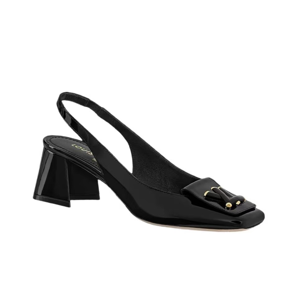 Louis Vuitton LV Half a Pack of Horseshoe Heels Slide Sandal (Replica)