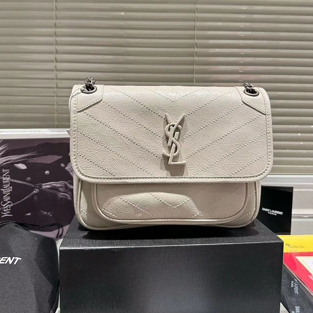 SAINT LAURENT Niki Baby In Vintage Leather Shoulder Bag(Replica)