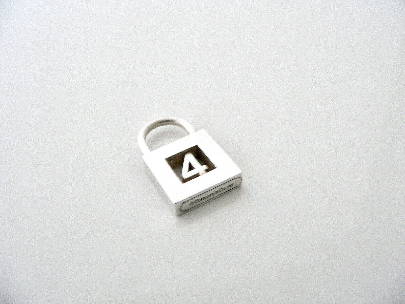 Tiffany & Co Number 4 Padlock Charm Pendant 4 Necklace Bracelet Gift Love Silver