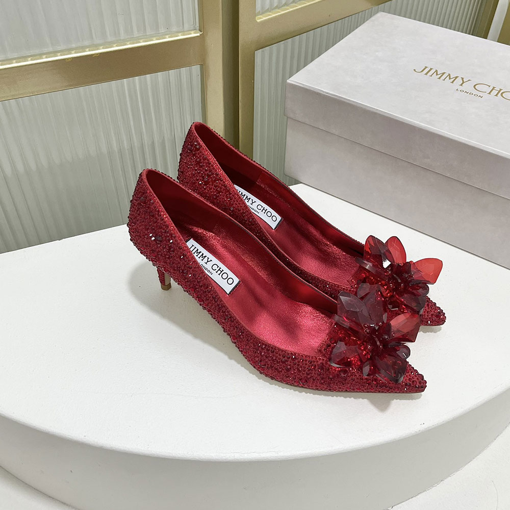 Jimmy Choo Allure Crystal Point Slide Sandal (Replica)
