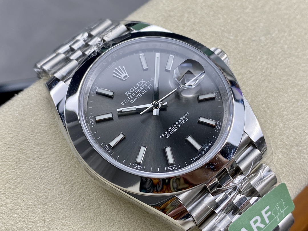 Rolex Datejust 41 Stainless Steel Grey Dial Jubilee Band M126300 0008 Men's Watch