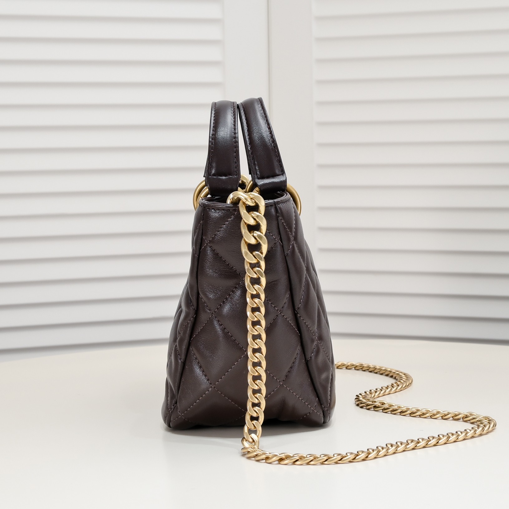 Chanel CC 2Way Chain Shoulder Tote Bag Leather Shoulder Bag Handbag