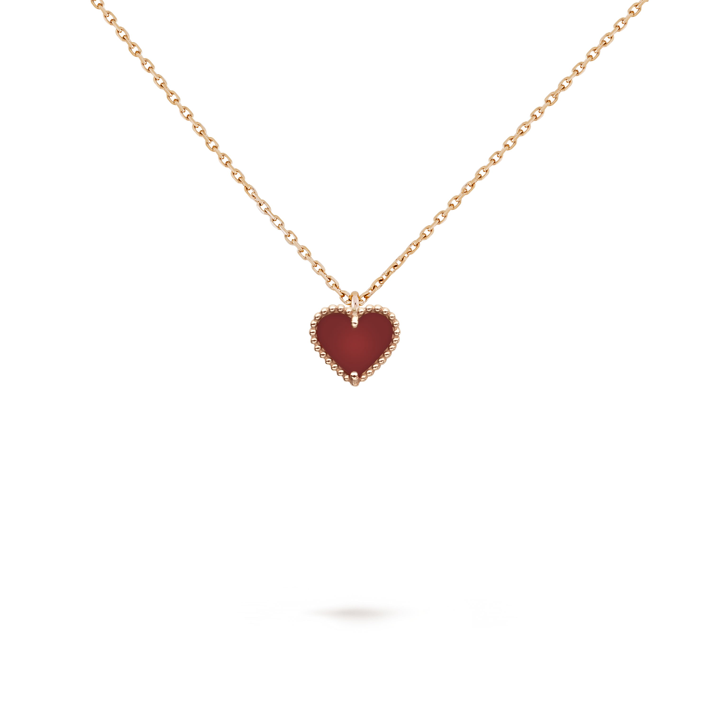 Van Cleef & Arpels Carnelian Heart Necklace & Earrings, Sweet Alhambra heart pendant