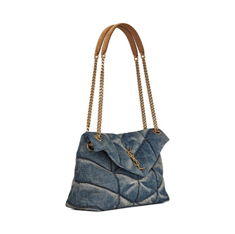 SAINT LAURENT Loulou Puffer Denim Leather Bag(Replica)