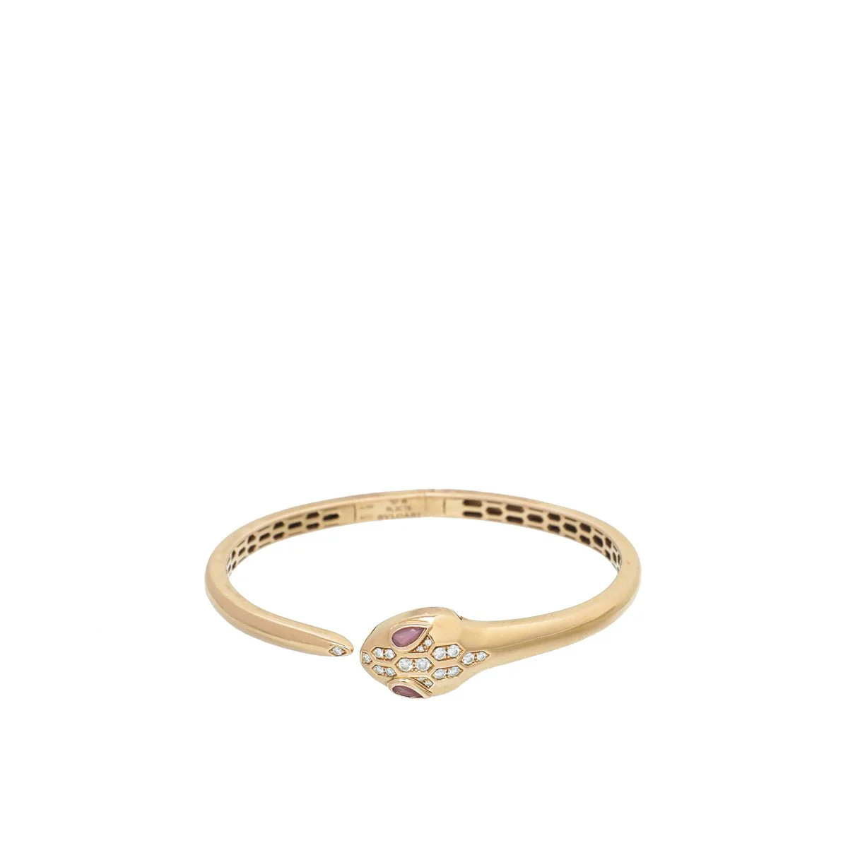 Bvlgari 18K Rose Gold Diamonds Serpenti Bracelet Medium