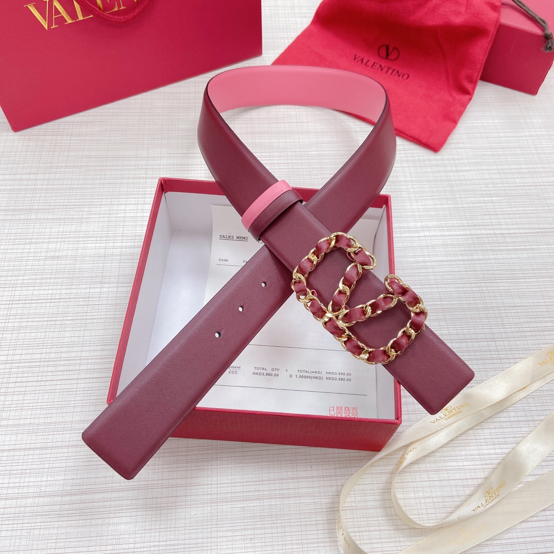 Valentino Leather Belts 1:1 Mirror Version