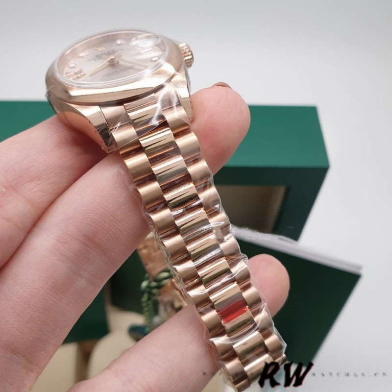Rolex Datejust 279165 Sundust Diamonds Dial Domed Bezel 28mm Lady Replica Watch