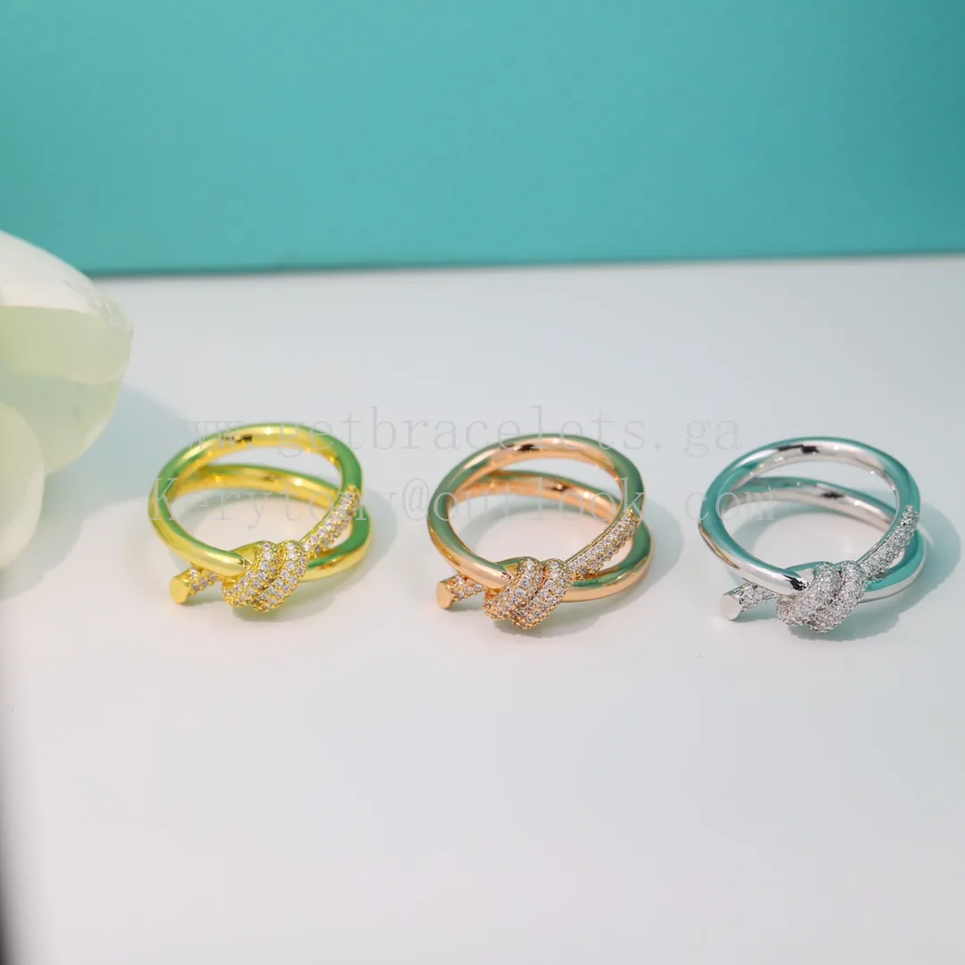 Tiffany Knot Ring Rose Gold/Yellow Gold/White Gold with Diamonds