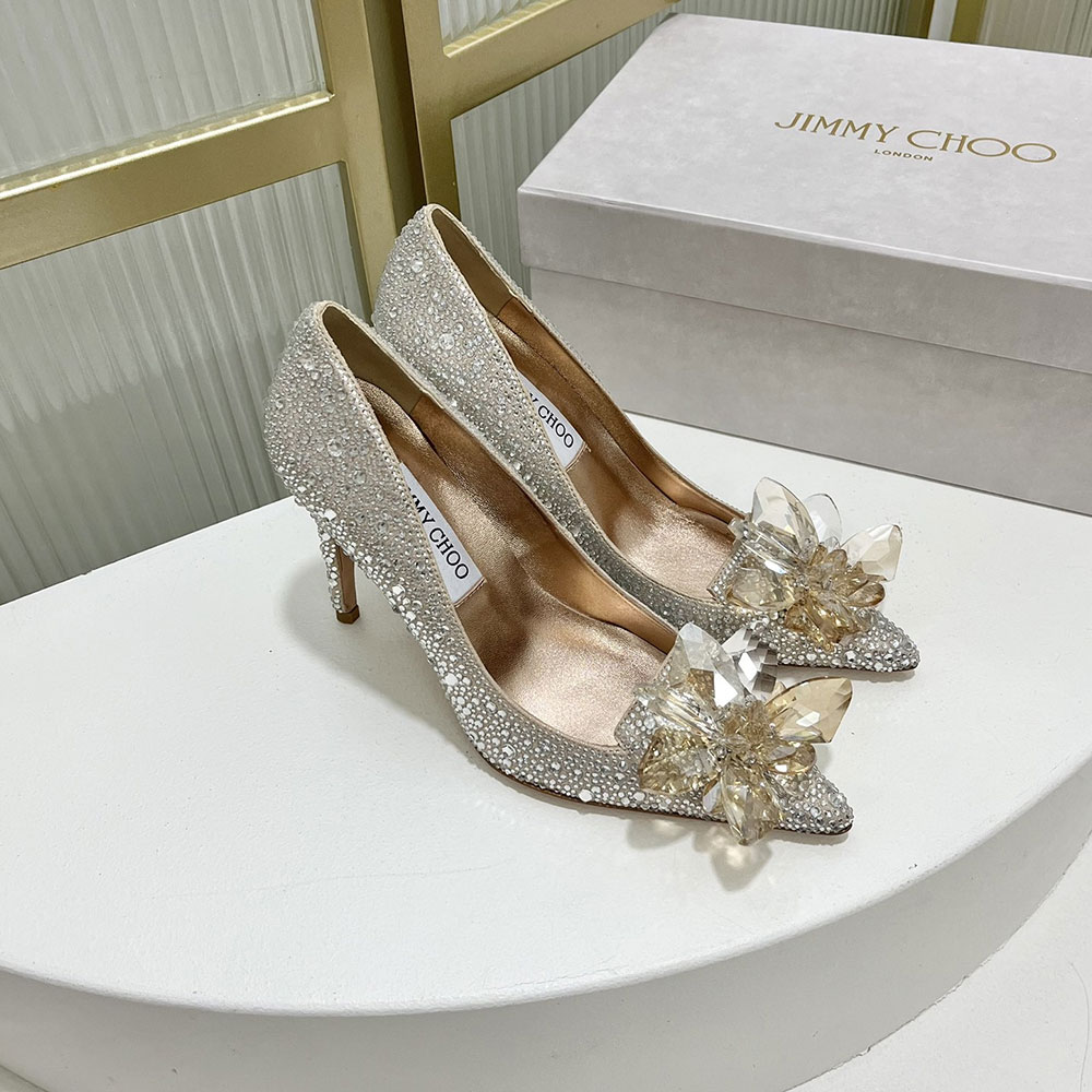 Jimmy Choo Allure Crystal Point Slide Sandal (Replica)