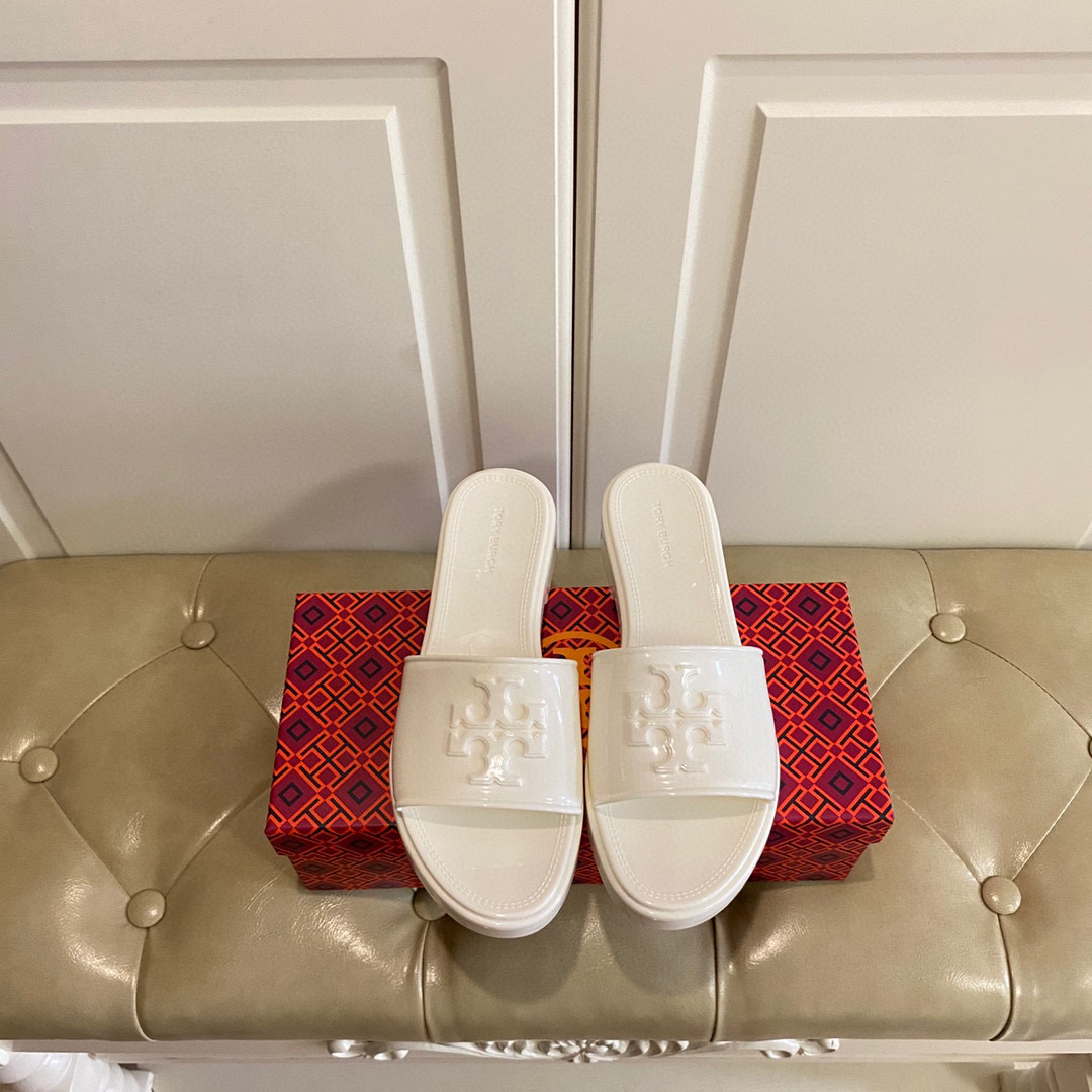 Tory Burch Rubber Fashion Flip-flops Sandals Slide (Replica)