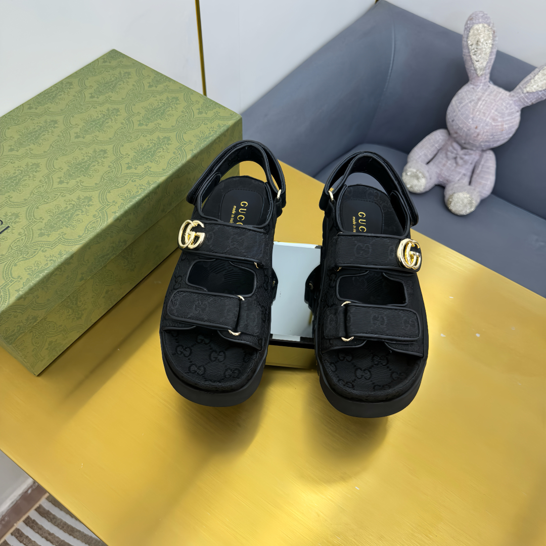 Gucci Shoes New Velcro Thick Bottom Couple Sandals