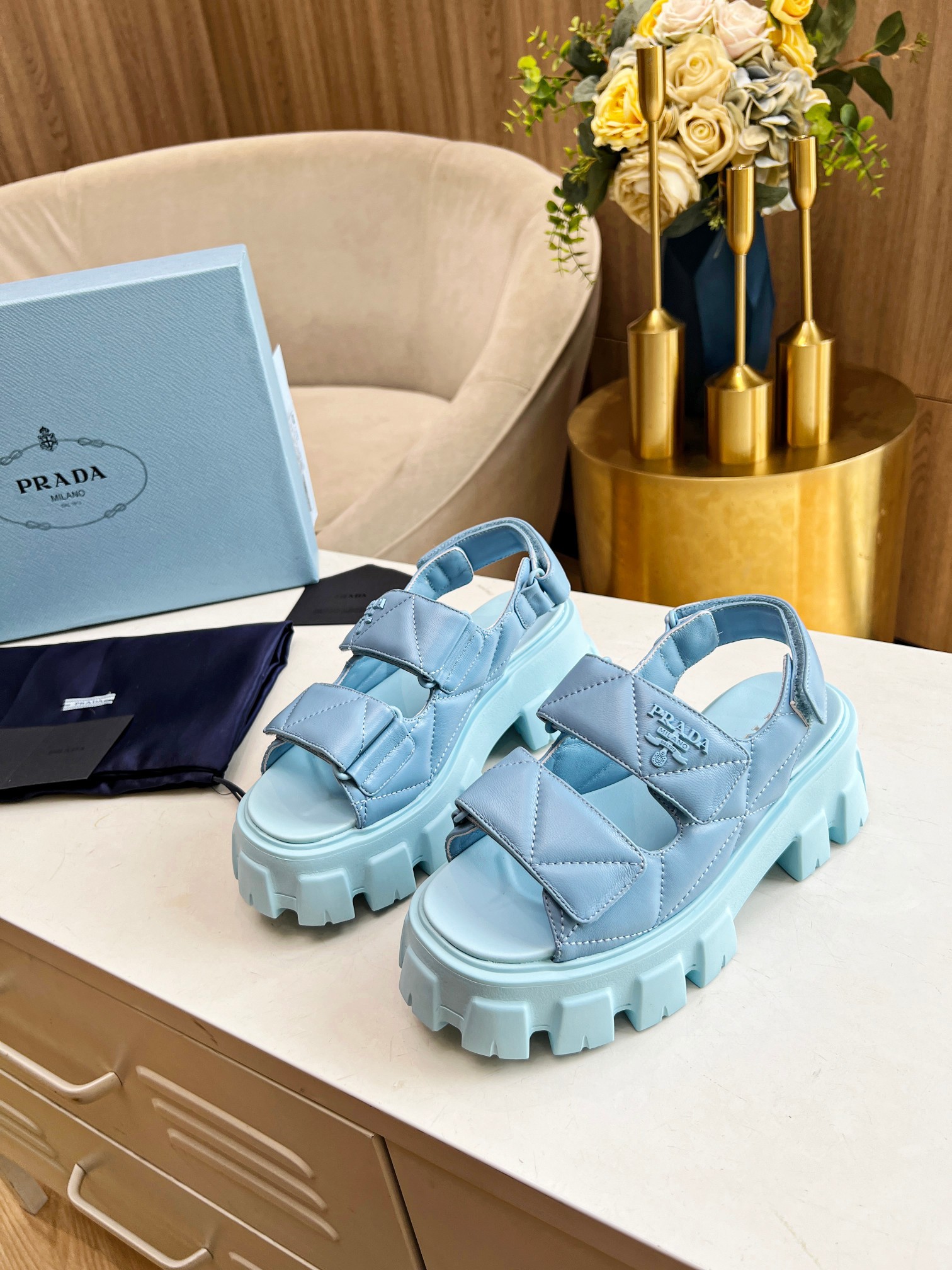 Prada Shoes Fashion style thick soled women's sandals