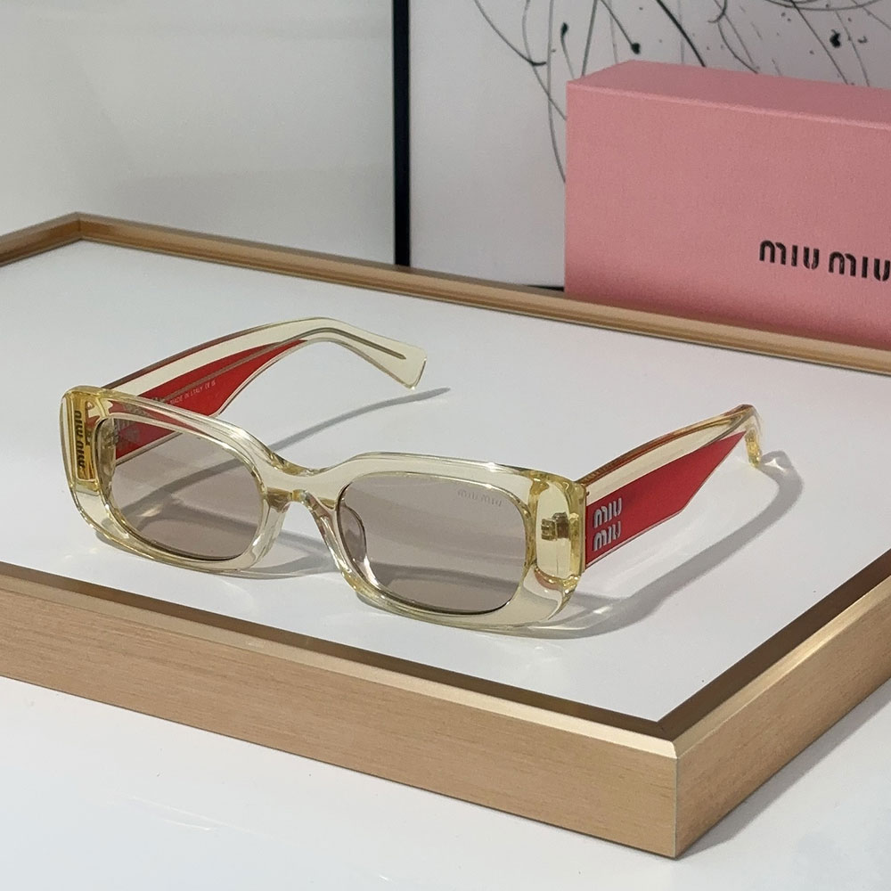 Miumiu Mirror leg Logo Cat eye Sunglasses Top quality 锛�Replica锛�