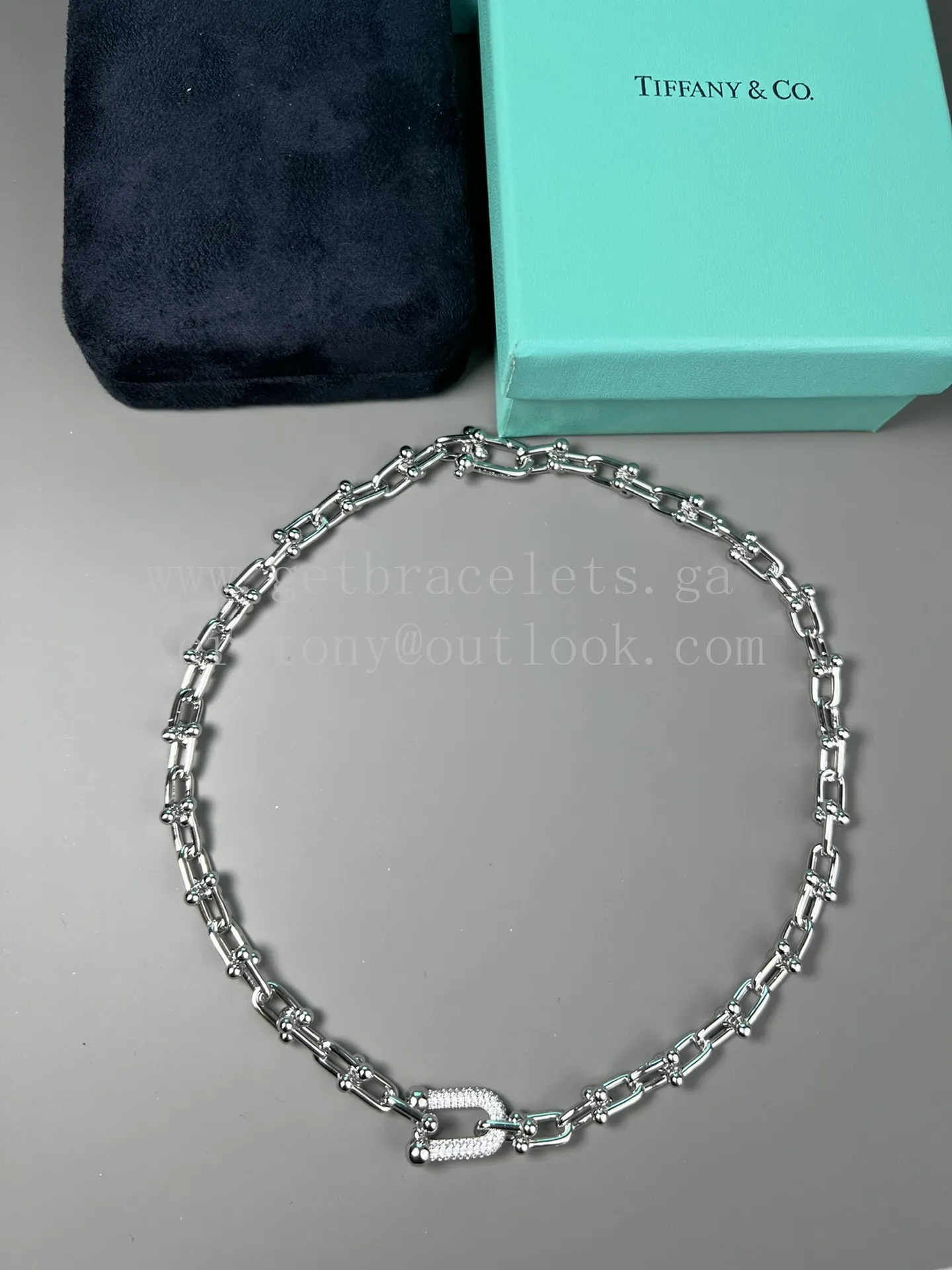 Tiffany HardWear Link Short Necklace Yellow Gold/White Gold
