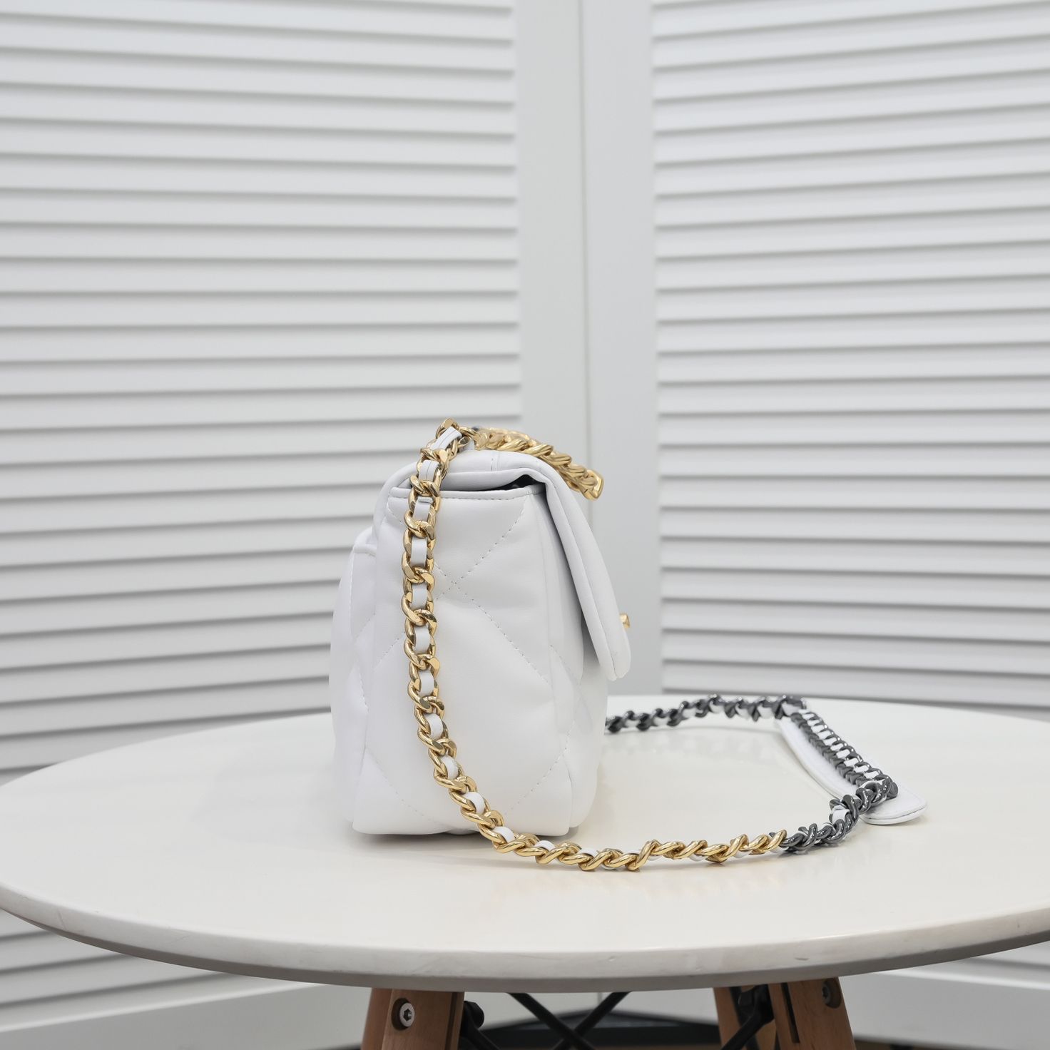 Chanel Lambskin Quilted Small 19 Flap Shoulder Bag Handbag