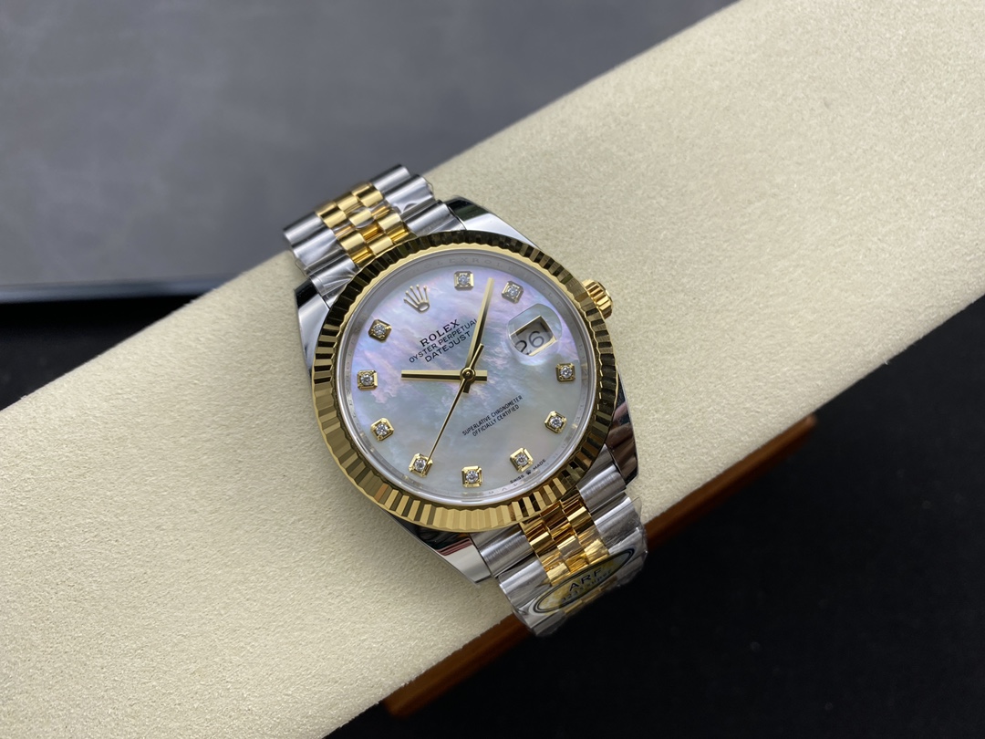 Rolex Datejust 126333 0018 41mm White Mother of Pearl Diamond Dial Men's Watch