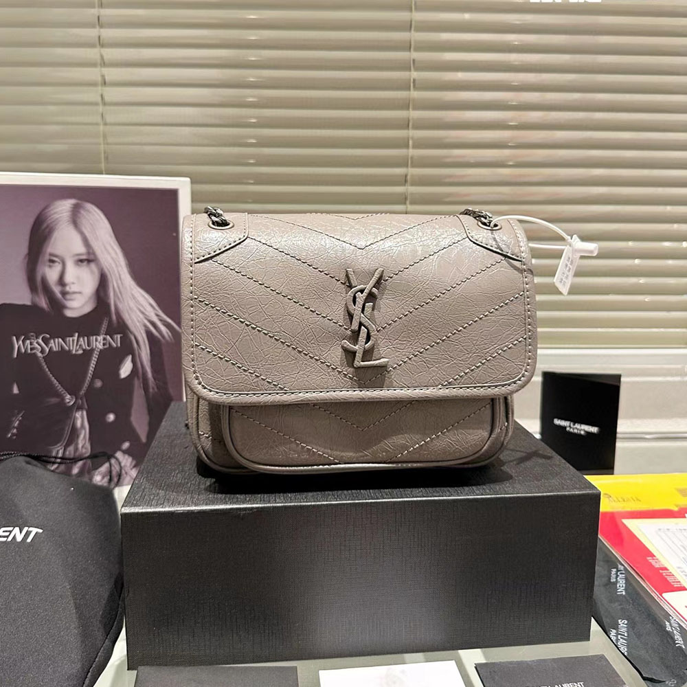 SAINT LAURENT Niki Baby In Vintage Leather Shoulder Bag(Replica)