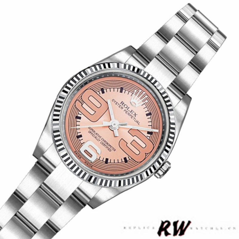 Rolex Oyster Perpetual 176234 Pink Maxi Arabic Numerals Dial 26MM Lady Replica Watch
