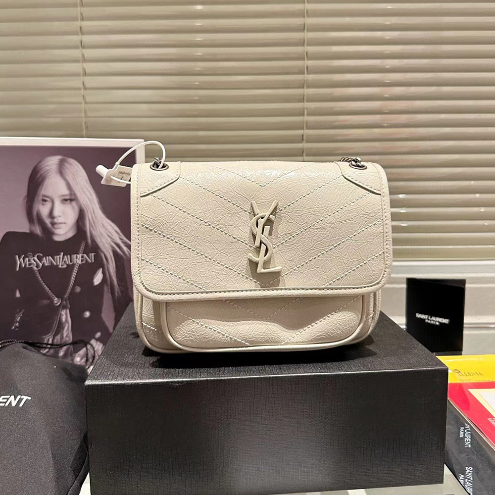 SAINT LAURENT Niki Baby In Vintage Leather Shoulder Bag(Replica)