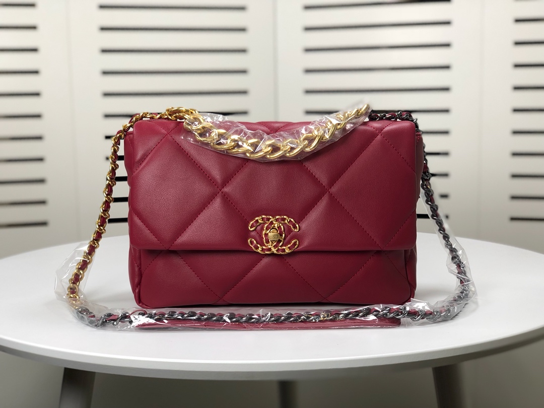 Chanel Lambskin Quilted Medium19 Flap Shoulder Bag Handbag