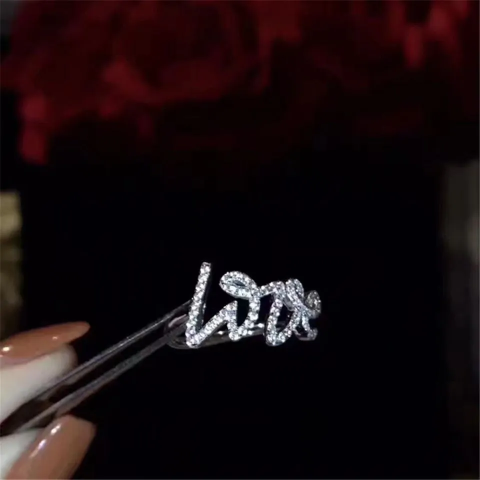 Tiffany Palomas Graffiti Love Letter Crystals Ring Street Shop Women GRP04140