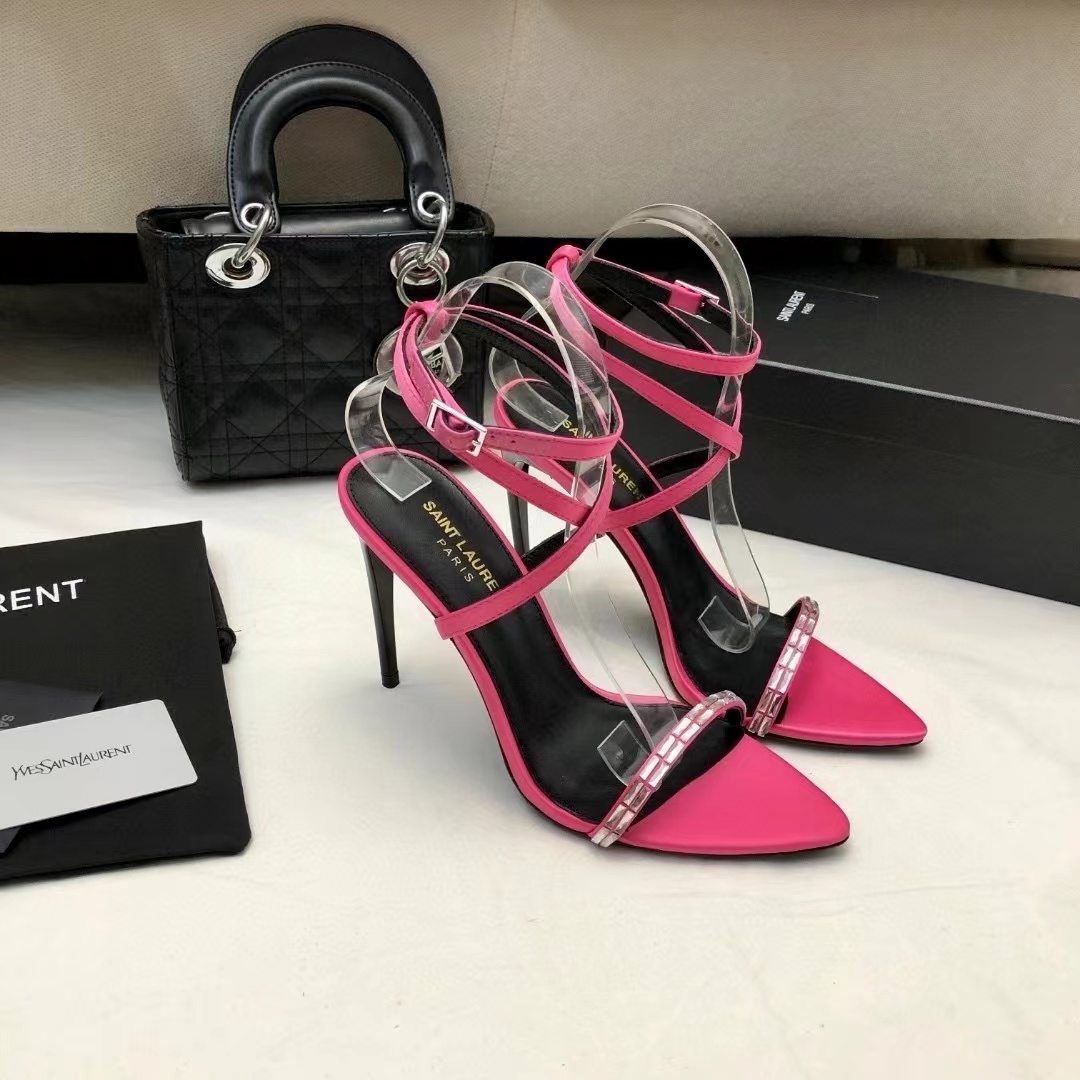Saint Laurent YSL Gloria Silk Fabric Slide Sandal 10.5cm (Replica)