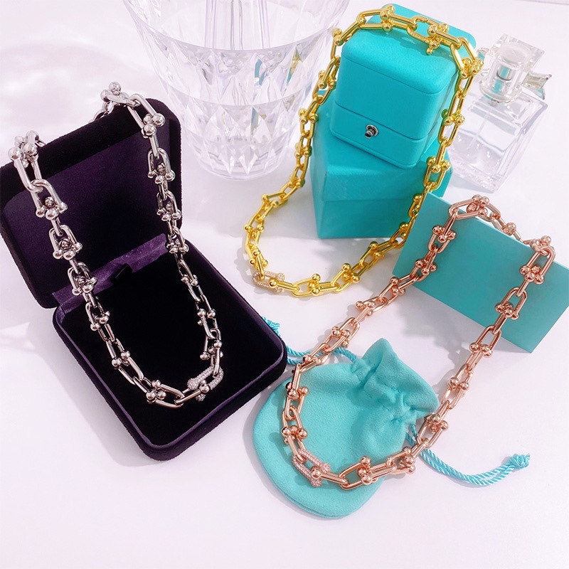 Fake Tiffany HardWear Necklace, Diamonds