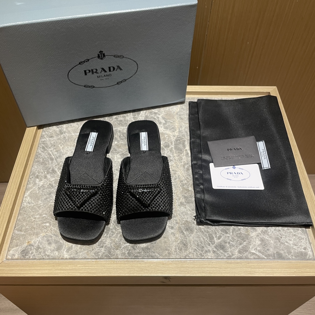 Prada shoes diamond flat bottom 1.5CM sandal 005
