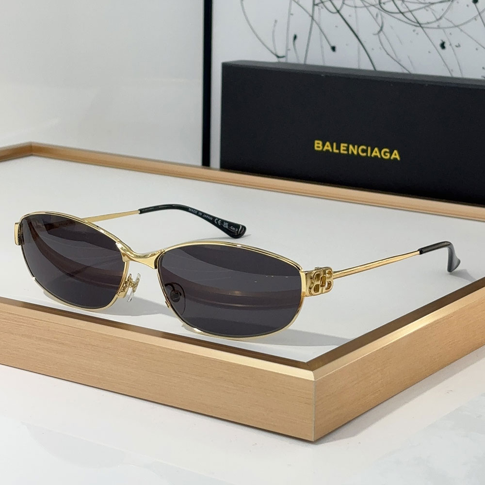 Balenciaga Metal Mirror leg hollowed Out B Letter Logo sunglasses Top quality （Replica）